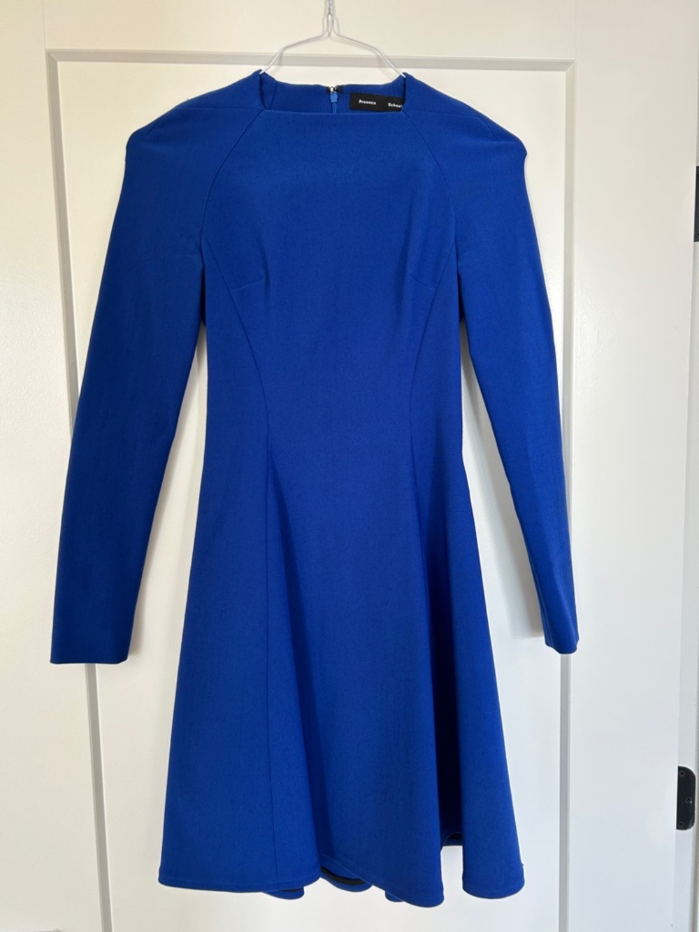 Proenza Schouler Cobalt Blue Long-Sleeve Fit-and-Flare Dress